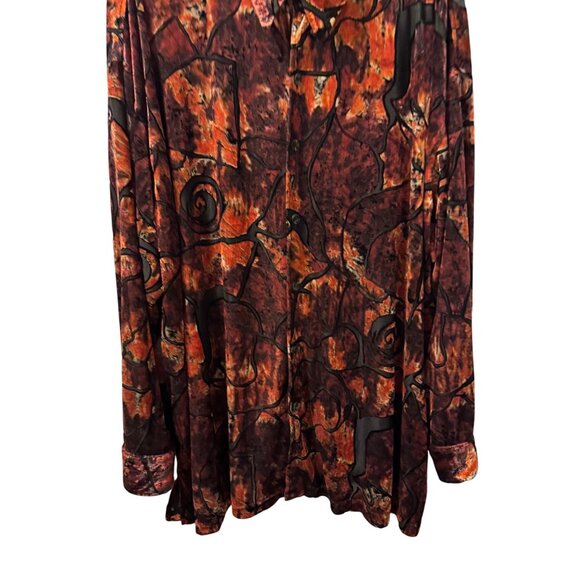 Stacy Adams  Long Sleeve Button-Down Shirt Sz 4X Geo Pattern Rayon/Polyester Ble - Picture 6 of 12